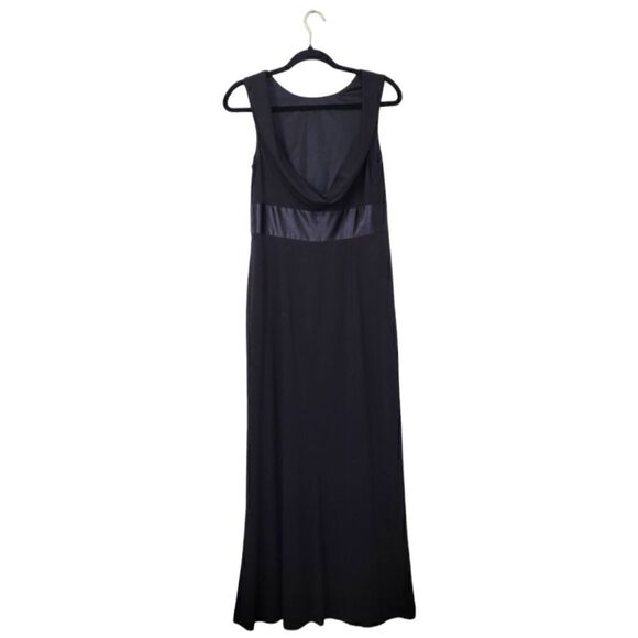 David Meister Black Cowl Back Full Length Gown - Picture 2 of 5
